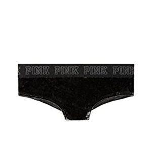 Vs pink black velvet panty